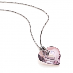 Silver necklace with crystal